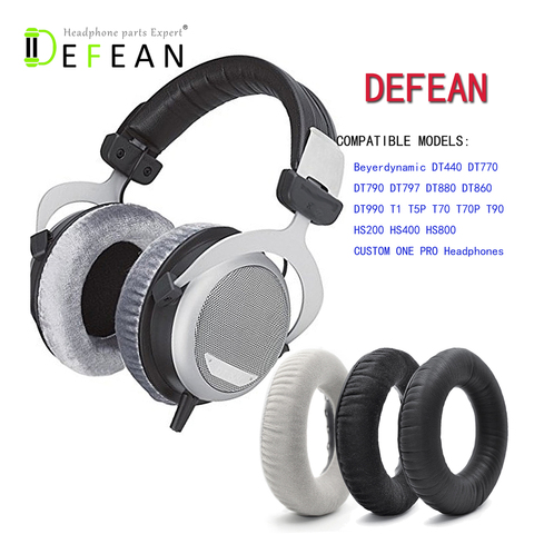 Запасные мягкие амбушюры Defean для наушников Beyerdynamic DT880 DT860 DT990 DT770 T5P T70 T70P T90 T5P T1 ► Фото 1/6