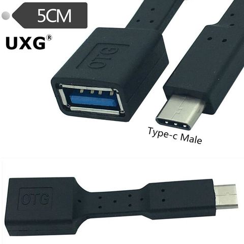 Короткий адаптер USB C на USB, 5 см, кабель OTG, USB Type C «папа» на USB 3,0 «мама», Кабель-адаптер для MacBook Pro, Samsung S9, телефона, планшета ► Фото 1/3