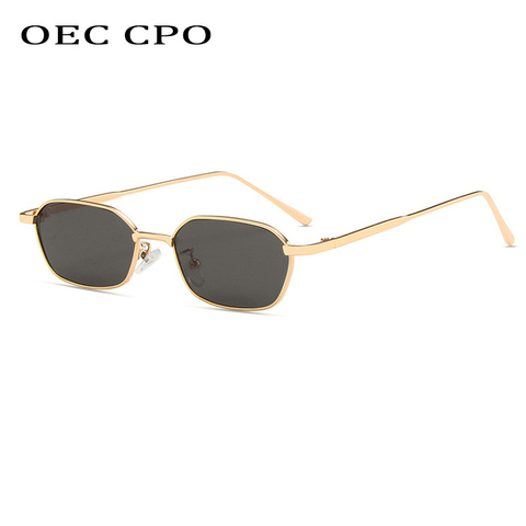 OEC CPO маленькие квадратные солнцезащитные очки для женщин и мужчин, брендовые солнцезащитные очки в металлической оправе в стиле стимпанк, мужские ретро очки UV400, очки O949 ► Фото 1/6