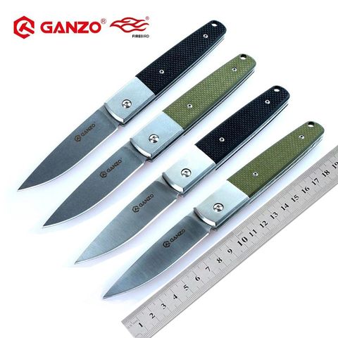 Складной нож Ganzo G7212 G7211 F7212 f7211 58-60HRC 440C G10 или с деревянной ручкой, карманный нож для выживания, кемпинга, охоты, тактический инструмент ► Фото 1/6