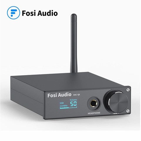 Fosi аудио Q6 USB DAC DSD256 PCM 32 бит/384 кГц XMOS XU208, усилитель для наушников Bluetooth 5,0 aptX HD CSR8675 ESS9018K2M аудио ► Фото 1/6