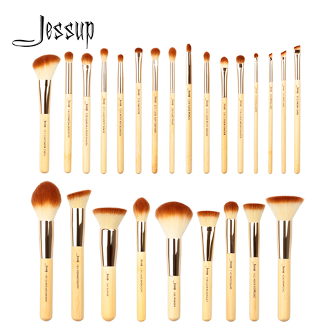 Jessup бамбуковые Профессиональные кисти для макияжа, набор 6-25 шт., косметическая основа, пудра, тени для век, Кисть для макияжа ► Фото 1/6