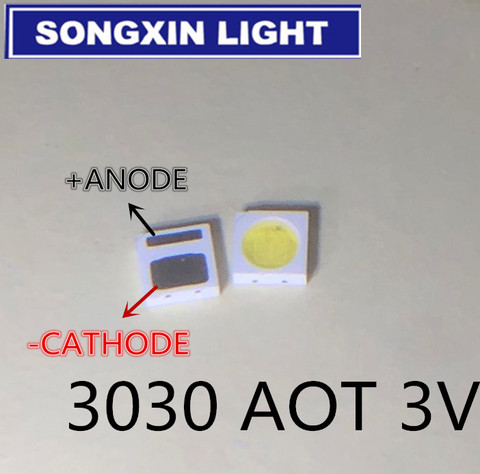 1000 шт AOT подсветка высокой мощности Светодиодный 1,5 Вт 3 в 3030 94лм холодный белый ЖК-подсветка для ТВ применения EMC 3030C-W3C3 aot ► Фото 1/1