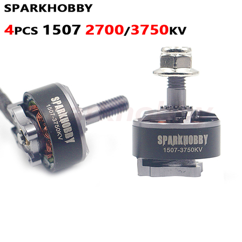 4 шт. Sparkhobby 1507 2700/3750KV 2-4S Brushles мотор 5 мм вал 3 дюйма 12x12 мм Пропеллер RC FPV квадрокоптера мультикоптера (набор «сделай сам») 