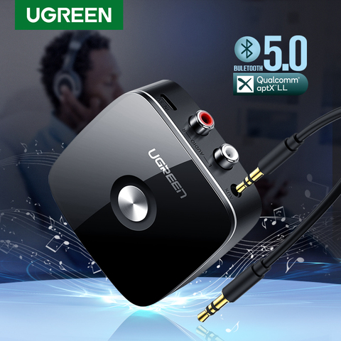 RCA ресивер Ugreen с поддержкой aptX LL, Bluetooth 5.0, разъем 3,5 мм, AUX, беспроводной музыкальный адаптер для ТВ, автомобильный аудиоресивер RCA Bluetooth 5.0, 3,5 ► Фото 1/6