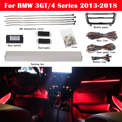 Для BMW 3 серии GT / 4 серии 2013-2022 автомобильный неоновый окружающего светильник 9 цветов Декоративные Атмосферу светодиодный полосы F32 F33 F34 ► Фото 1/5
