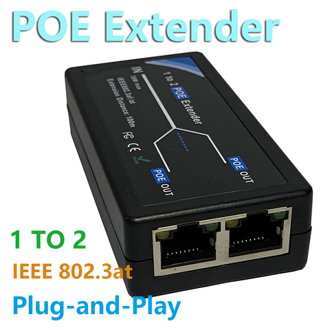 1-2Port 10/100 Мбит/с POE удлинитель с IEEE 802.3af Стандартный Вход/Выход для IP Камера продлить 100 метров для POE диапазон ► Фото 1/6