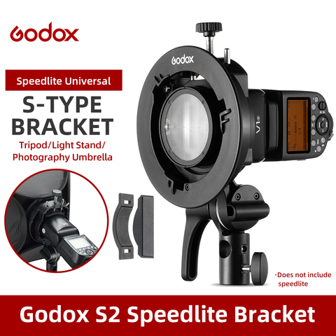 Крепление для вспышки Godox S2 Bowens S-образный держатель кронштейн для Godox V1 V860II AD200 AD400PRO Speedlite вспышка тубус софтбокс ► Фото 1/6