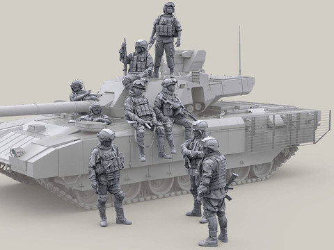 1/35 модельная фигурка из смолы, набор из 9 фигур (только фигурки), нераскрашенные 8441 ► Фото 1/2