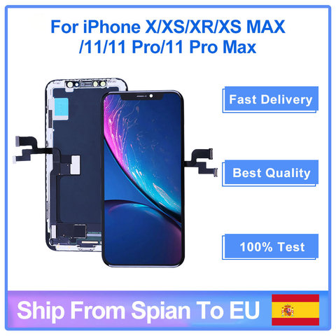 Класс для iphone X XR XS MAX OLED ЖК-экран Замена дисплея с 3D с сенсорным экраном дигитайзер в сборе 11 Pro Max Incell ► Фото 1/6