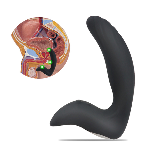 Мужской массажер простаты, фаллоимитатор, вибратор, Анальная пробка, Силиконовая Водонепроницаемая простата, стимулятор, анальная пробка с... ► Фото 1/6