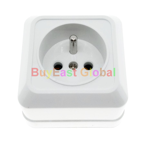 Штепсельная розетка Schuko EU (Type E) с настенным креплением, 250 В, 16 А, CE ► Фото 1/5