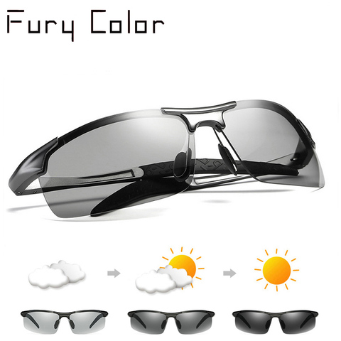 Фотохромные солнцезащитные очки из алюминиево-магниевого сплава, поляризованные солнцезащитные очки-хамелеоны для мужчин, меняющие цвет н... ► Фото 1/6