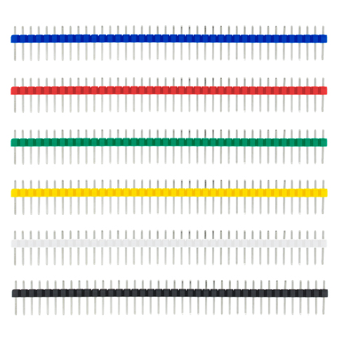 10 шт. 40 Пин 1x40 однорядные Мужской 2,54 хрупкие штыревой разъем полосы для Arduino UNO/белый/черный/красный/синий/зеленый/желтый ► Фото 1/6