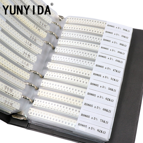 New1206 0402 0805 0603 SMD образец резистора Book 5% Допуск 170valuesx50 шт. = комплект резисторов 8500 шт. 0R ~ 10 м ► Фото 1/1