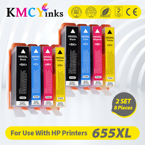 KMCYinks Совместимость 655 XL картридж Замена для HP 655 HP 655 с чернилами HP deskjet 3525 5525 4615 4625 4525 6520 6525 6625 принтер ► Фото 1/6