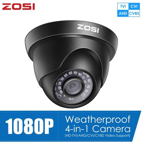 Купольная камера видеонаблюдения ZOSI 1080P TVI CVI AHD CVBS 4 в 1, HD, с защитой от атмосферных воздействий, для дома ► Фото 1/6