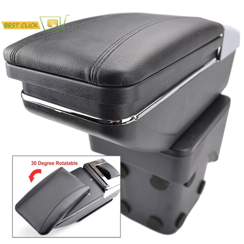 XUKEY для Ford Focus 2005-2011 коробка в центральную консоль подлокотник кожаный черный подлокотник 2007 2008 2009 ► Фото 1/5