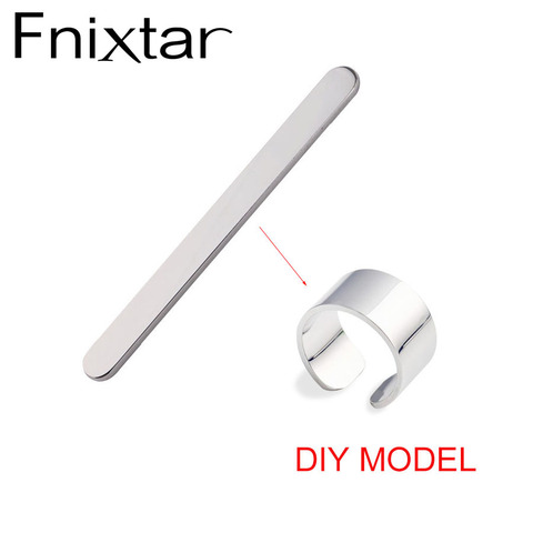 Fnixtar DIY Ручная работа манжета кольцо очарование зеркальная полированная нержавеющая сталь 5 мм ширина пустое кольцо Шарм бар 52 мм 10 шт./лот ► Фото 1/6