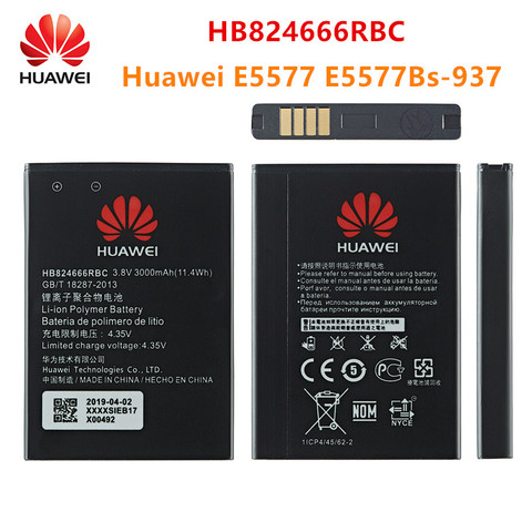 100% оригинальный аккумулятор HB824666RBC 3000 мач для Huawei E5577 искусственных элементов HB824666RBC ► Фото 1/4