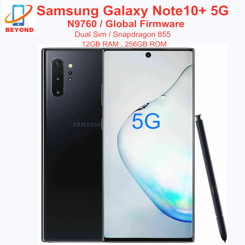 Samsung Galaxy Note10 + Note10 Plus 5G N9760 Dual Sim 256 ГБ ROM 12 Гб RAM Octa Core 6,8 