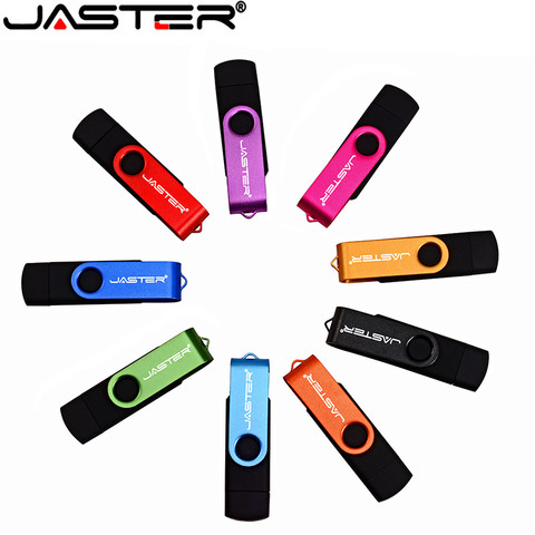 JASTER USB флеш-накопитель OTG флеш-накопитель Usb флешка для Android смартфонов и ПК 128 Гб 64 ГБ 32 ГБ 16 ГБ 8 ГБ 4 ГБ высокоскоростной Синий Черный Красный ► Фото 1/6