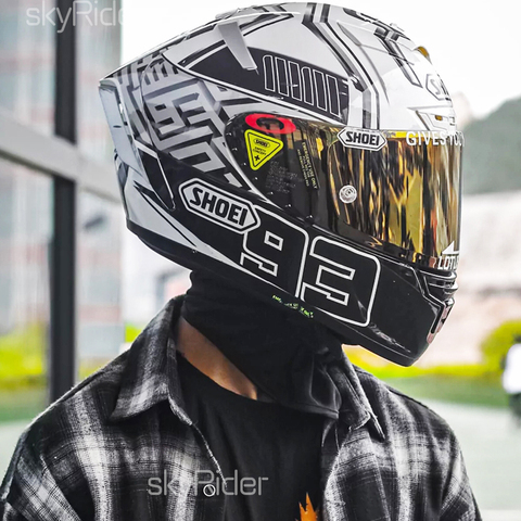 Мотоциклетный шлем на все лицо X14 Marquez, Белый шлем с муравьями, шлем для езды на мотоцикле, гоночный мотоциклетный шлем ► Фото 1/6