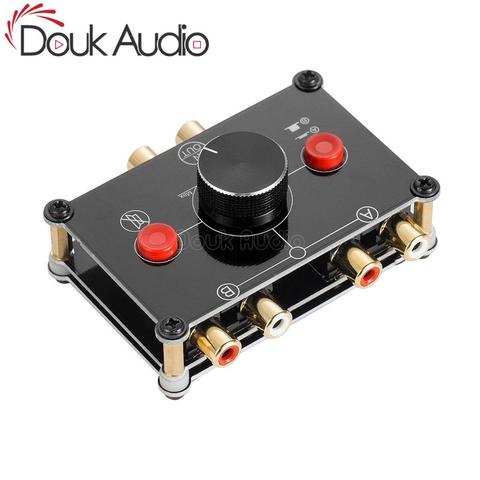 Douk Audio Little Bear Mini 2-полосный стерео L/R RCA аудио пассивный селектор переключатель предусилителя разветвитель ► Фото 1/6