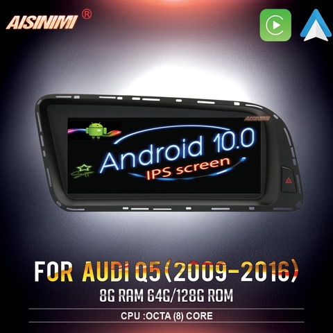 Автомобильный Dvd-плеер AISINIMI Android 9,0, для AUDI Q5 (2009-2016), дисплей монитора, аудио, gps, стерео, авто экран все в одном ► Фото 1/6