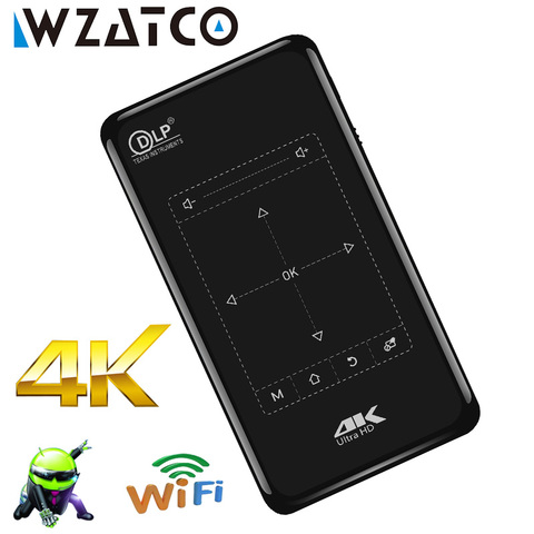 Мини-проектор WZATCO P09, Android 9,0, Wi-Fi, аккумулятор 5000 мАч, BT4.2, портативный 3D-проектор с поддержкой 4K 1080P HDMI, проектор ► Фото 1/6