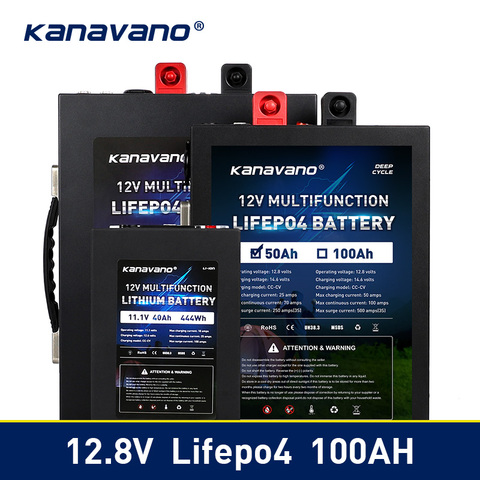 Портативный 12V LiFePo4 батарея литий-железо фосфат 12,8 V 40ah 50ah 100ah аккумулятор с BMS плата 500A для инвертора без налогов ► Фото 1/6