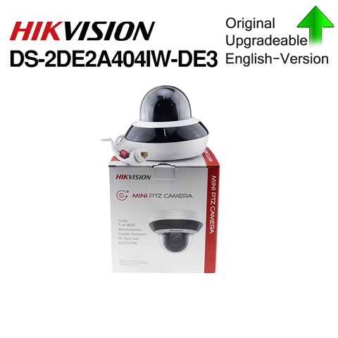 Hikvision Оригинал PTZ IP Камера DS-2DE2A404IW-DE3 4MP 4X 2,8-12 мм зум сетевая POE H.265 IK10 ROI WDR (широкий динамический диапазон) ДНР купольная камера видеонаблюдения... ► Фото 1/4