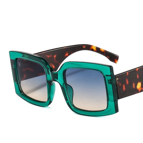 Солнцезащитные очки оверсайз UV400 для мужчин и женщин, винтажные дизайнерские солнечные аксессуары с линзами зеленого цвета, с защитой от ультрафиолета, 2022 ► Фото 1/6