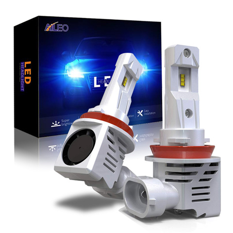Лампа для автомобильных фар AILEO H11 LED H8 H9 H16(jp) HB3 HB4 9005 9006 12000 люмен Plug-N-Play сверхъяркая 6000K ZES Chips 12 в 24 В ► Фото 1/6