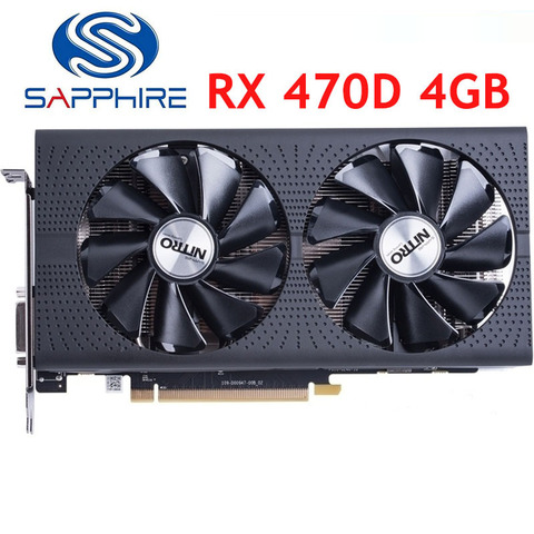 SAPPHIRE оригинальные графические карты RX470D 4 Гб 256Bit GDDR5 видеокарта для AMD RX 400 серии VGA карты RX 470D 4 Гб RX470 4G б/у ► Фото 1/6