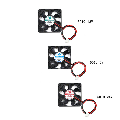 1 шт. DC 5010 5 В/12 В/24 В кулер для компьютерного процессора мини вентилятор охлаждения 50 мм 50x50x10 мм маленький вытяжной вентилятор для 3D принтера 2 pin 50x50x10мм ► Фото 1/5