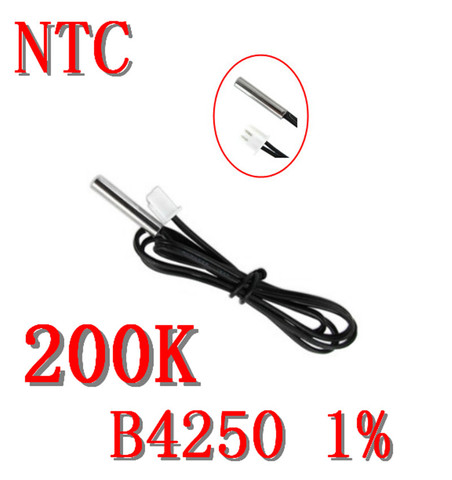 Водонепроницаемый датчик температуры NTC 200K B4250 1% точность NTC thermistor200K 4250 1% контроллер отрицательной температуры NTC200K-4250 ► Фото 1/6