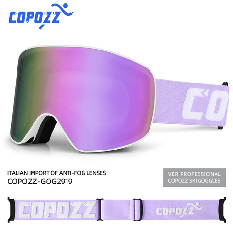 Брендовые лыжные очки COPOZZ для мужчин и женщин, двухслойные большие очки для сноуборда, противотуманные очки с защитой UV400 для катания на лыж... ► Фото 1/6