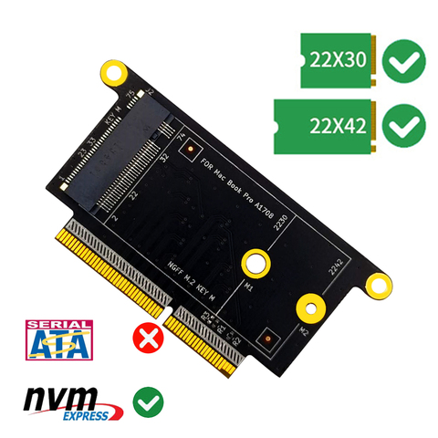 Адаптер M2 SSD для Macbook 1708, NVM-e поддерживает 2230 дюйма, 2242 дюйма, Φ M.2 SSD для Apple Macbook Pro 1708, для Macbook A1708, адаптер SSD ► Фото 1/6