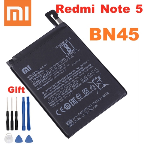 Оригинальный аккумулятор Xiao mi 100% BN45 4000 мАч для Xiaomi Redmi Note 5 Note5 BN45, сменные батареи для телефона + Инструменты ► Фото 1/1