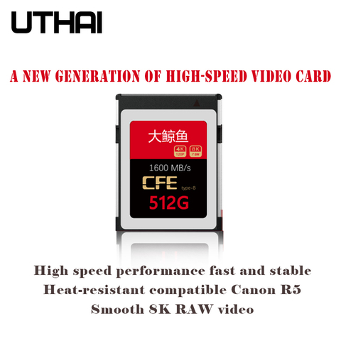 Высококлассная карта памяти CFexpress UTHAI C80 2022, карта XQD для записи 512G-1T R5 8K, высококлассная карта памяти, кардридер CFE ► Фото 1/6