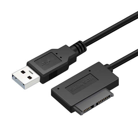 Адаптер Slimline USB 2,0 naar Mini Sata II 7 + 6 13-контактный адаптер, конвертер для ноутбука, CD/DVD ROM, адаптер для передачи данных ► Фото 1/6