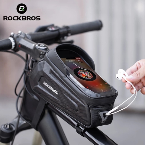 Велосипедная сумка ROCKBROS для переднего телефона, велосипедная сумка для велосипедной трубки, водонепроницаемая, с сенсорным экраном, седло, посылка для 5,8/6, Аксессуары для велосипеда ► Фото 1/6