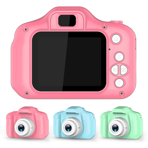 Детская камера, развивающие игрушки для детей, подарок для ребенка, цифровая мини-камера 1080P, проекционная видеокамера с 2-дюймовым дисплеем ► Фото 1/6