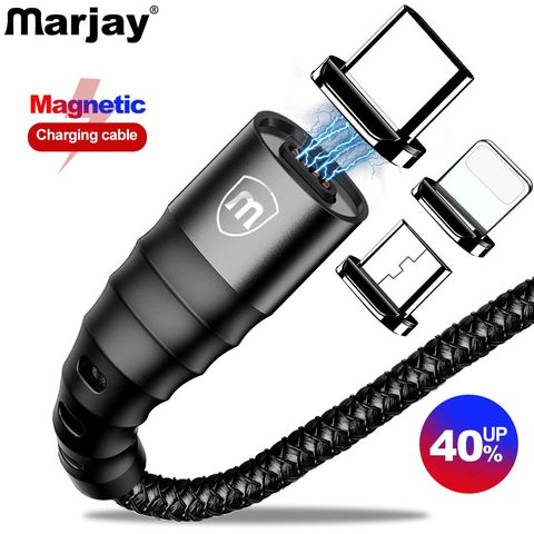 Магнитный кабель Marjay Micro USB Type C Быстрая зарядка QC 3,0 Microusb Type-C магнитное зарядное устройство USB C для iphone huawei xiaomi кабель ► Фото 1/6