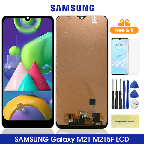 ЖК-дисплей для Samsung Galaxy M21 M215 ЖК-дисплей сенсорный экран дигитайзер сборка для Samsung M215 M215F M215F/DS ЖК-дисплей ► Фото 1/5