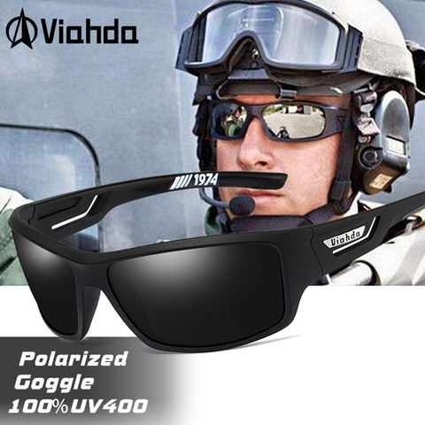 VIAHDA, поляризационные солнцезащитные очки для мужчин, дизайнерские HD очки для вождения, модные мужские очки для рыбалки, UV400, gafas de sol ► Фото 1/6
