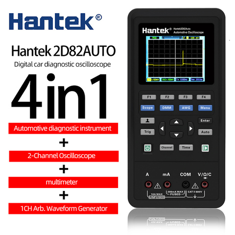 Автоматический цифровой осциллограф Hantek 2D82, 2-канальный мультиметр 250 Мвыб/с, комплект цифрового осциллографа 80 МГц, Автомобильный ремонтны... ► Фото 1/6