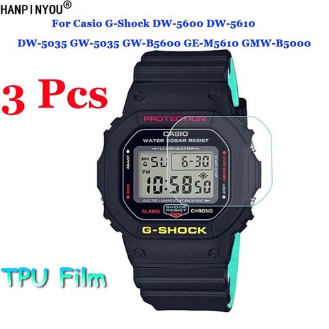 3 шт. для Casio G-SHOCK DW-5600 5610 5035 GW-5035 B5600 M5610 GMW-B5000 Прозрачная мягкая термогелевая пленка для экрана (не стекло) ► Фото 1/6