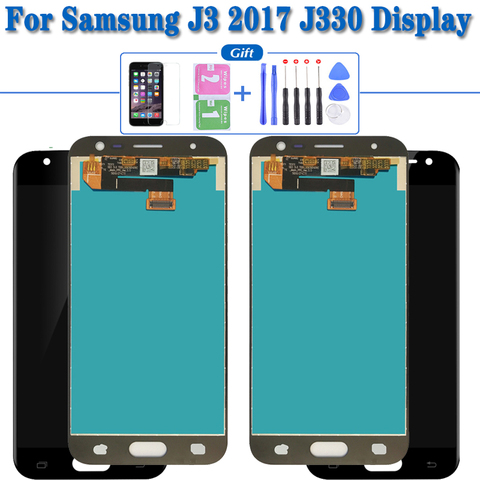 Оригинальный Super AMOLED ЖК-дисплей для Samsung Galaxy J3 2017 J330 дисплей J330FN SM-J330FN J330DS сенсорный экран дигитайзер в сборе ► Фото 1/5